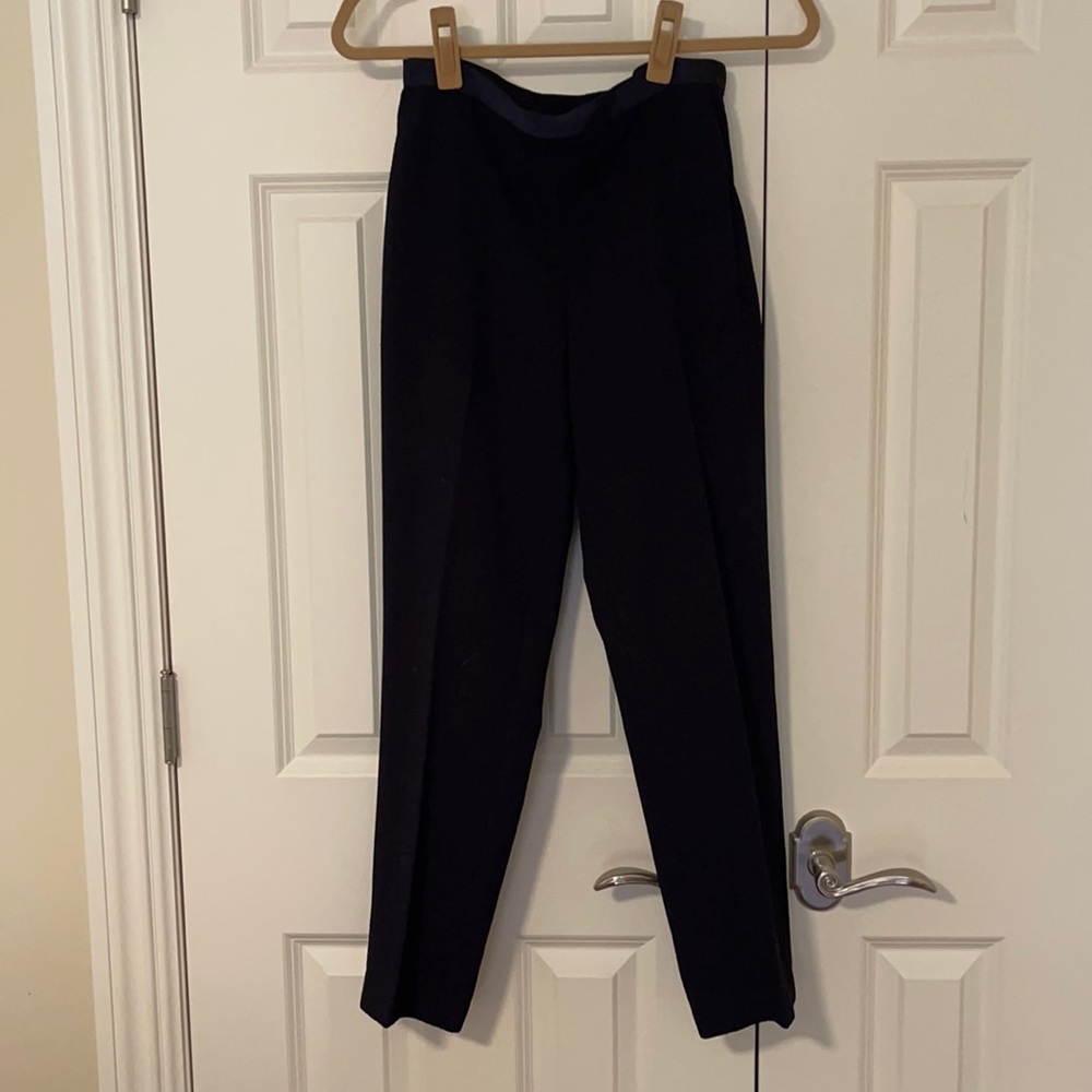 Hobbs Navy slacks side zip with liner